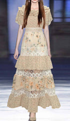 Butterfly Sleeve Tiered Maxi Dress