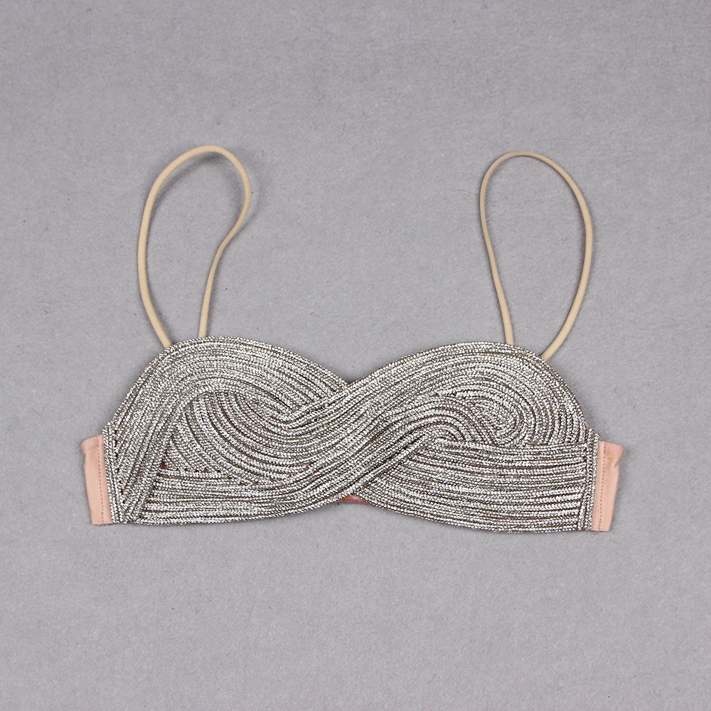 CrystalS Bandeau Top In Silver