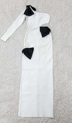 Cut Out One-Shoulder Maxi Dress In White
