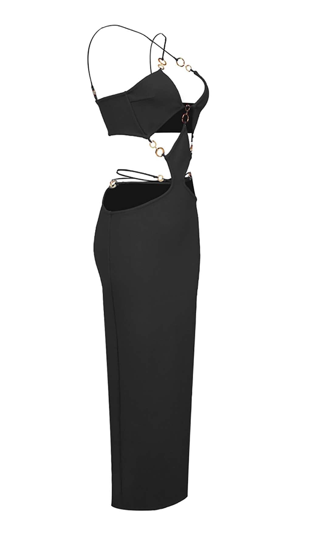 Cutout Chain Maxi Dress In Black