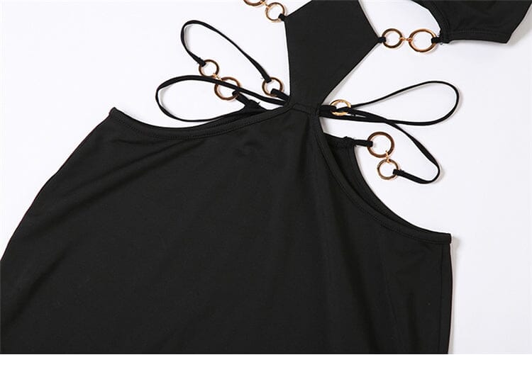 Cutout Chain Maxi Dress In Black