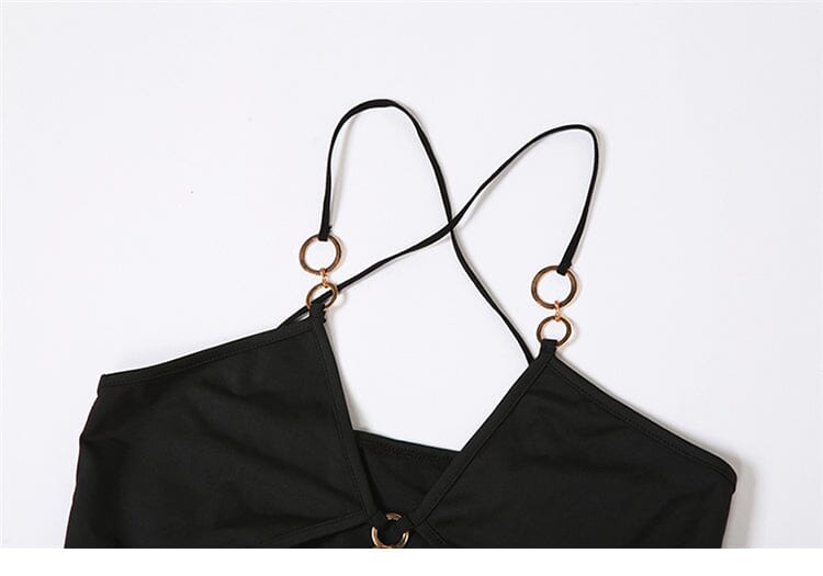 Cutout Chain Maxi Dress In Black