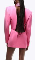 Cutout Crystal-EmbelliShed Mini Dress In Pink