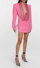 Cutout Crystal-EmbelliShed Mini Dress In Pink