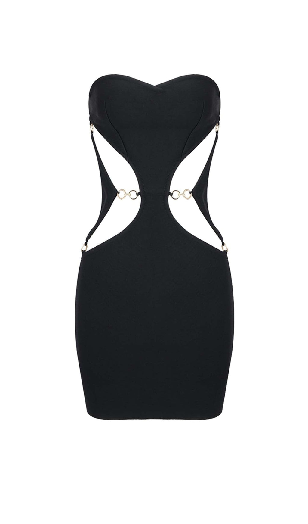 Cutout SweaTheart Neckline Mini Dress In Black