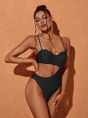 Cutout One Piece Swimsuit In Black