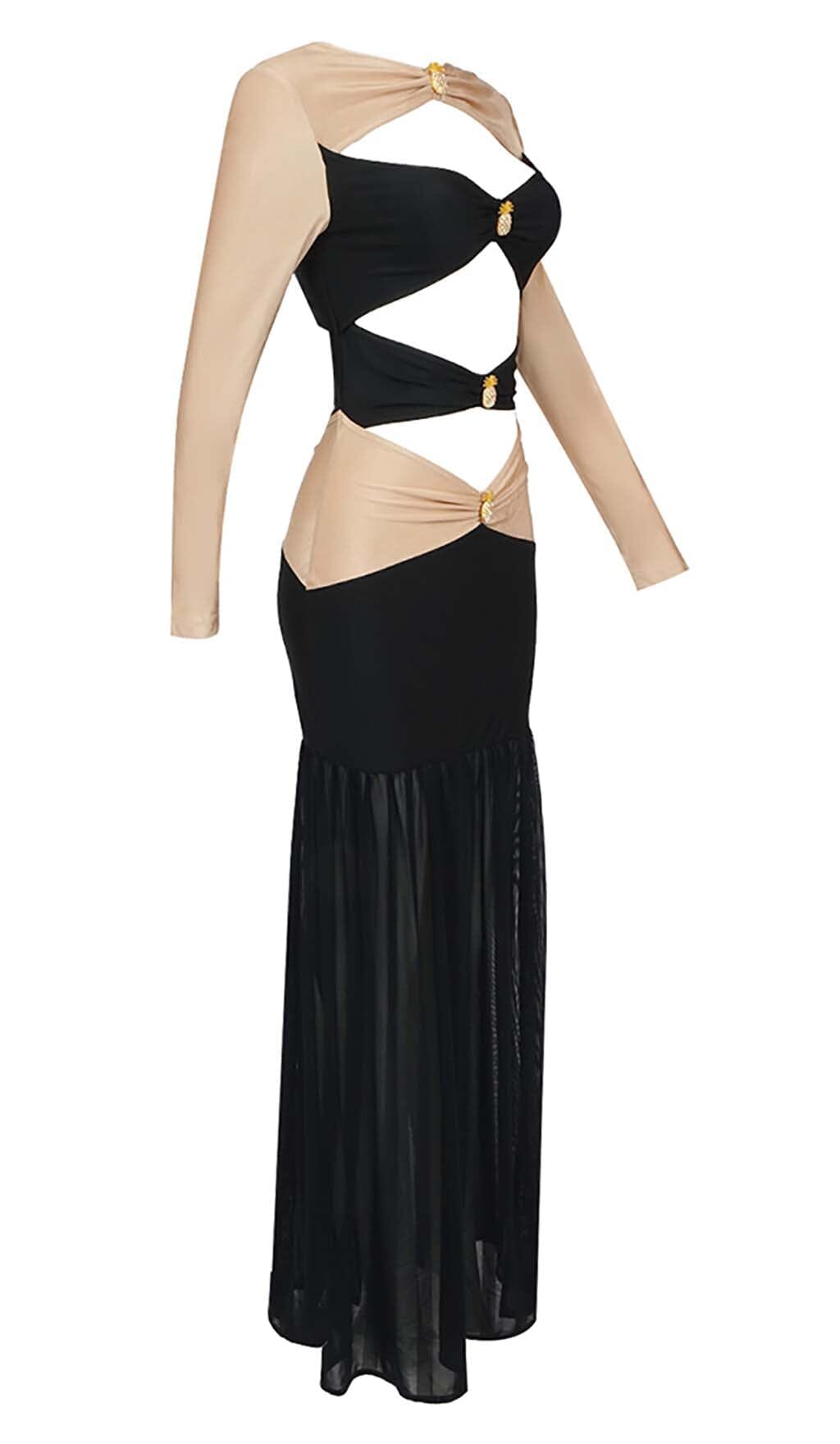 EmbelliShed Cutout Maxi Dress In SEMI