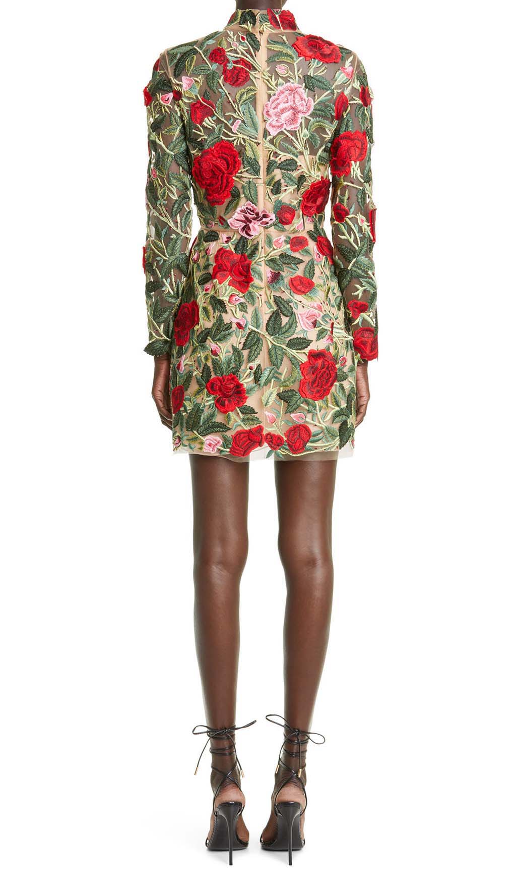 Floral Embroidery High Mini Dress