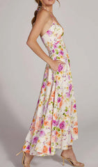 Floral Halter Midi Dress In Pink