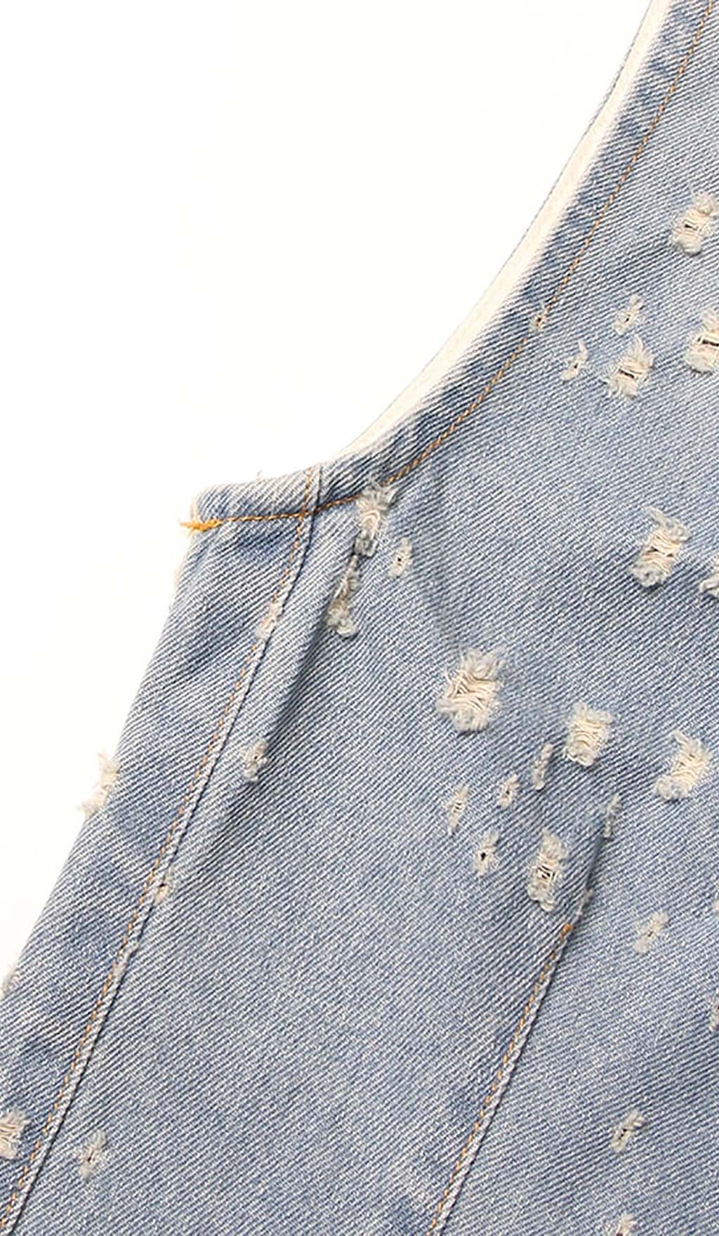 FRAYED Denim Mini Dress