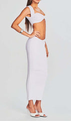 Front Cut-Out Bandage Two-Piece In Ivory