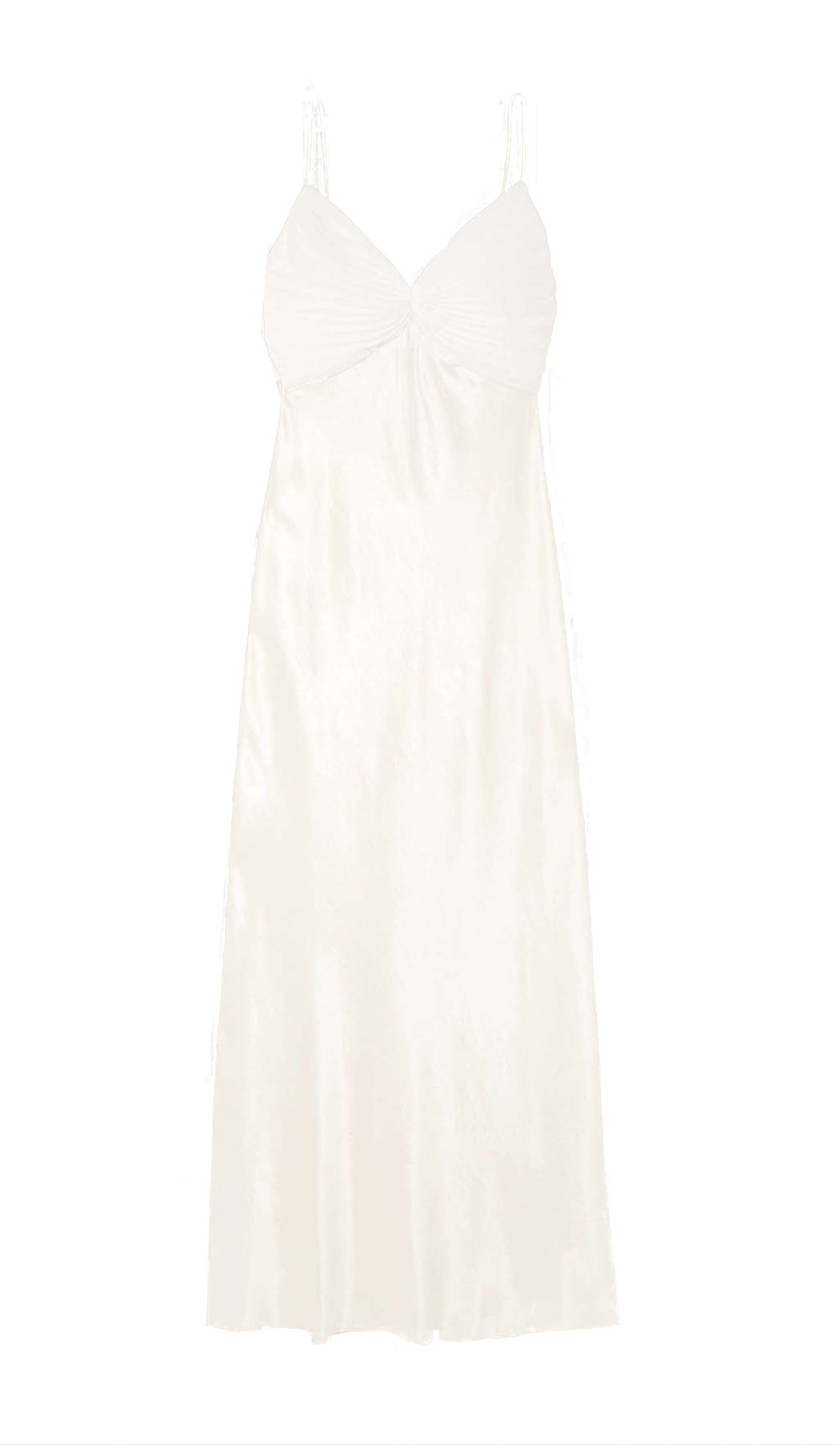 GeORGeTTe Pleated Satin Maxi Dress In White