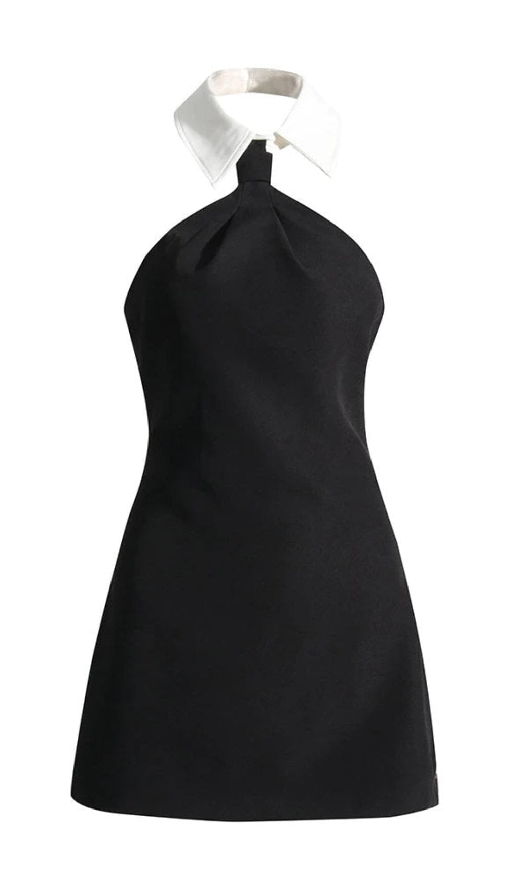 Halter Sleeveless Mini Dress In Black