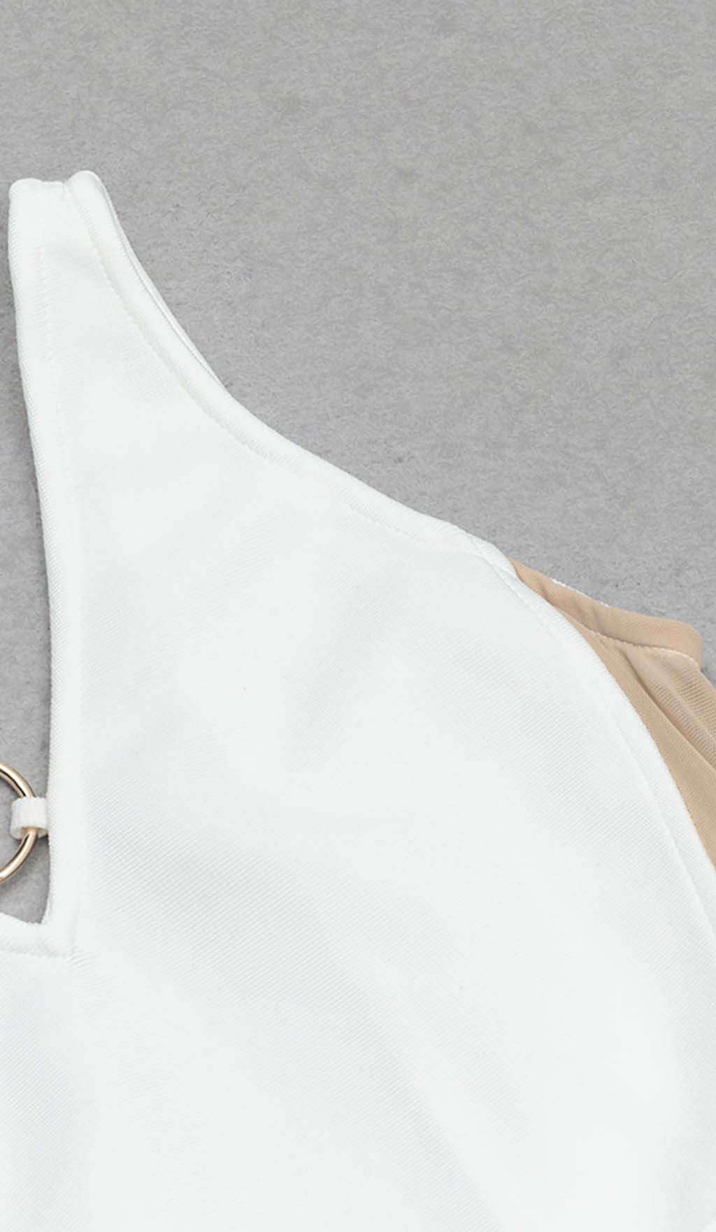 HalterNeck Strap Detail Midi Dress In White