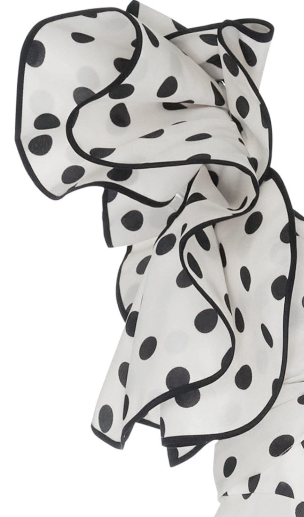 Cross-Shoulder Fishtail Dress In POLKA Dot