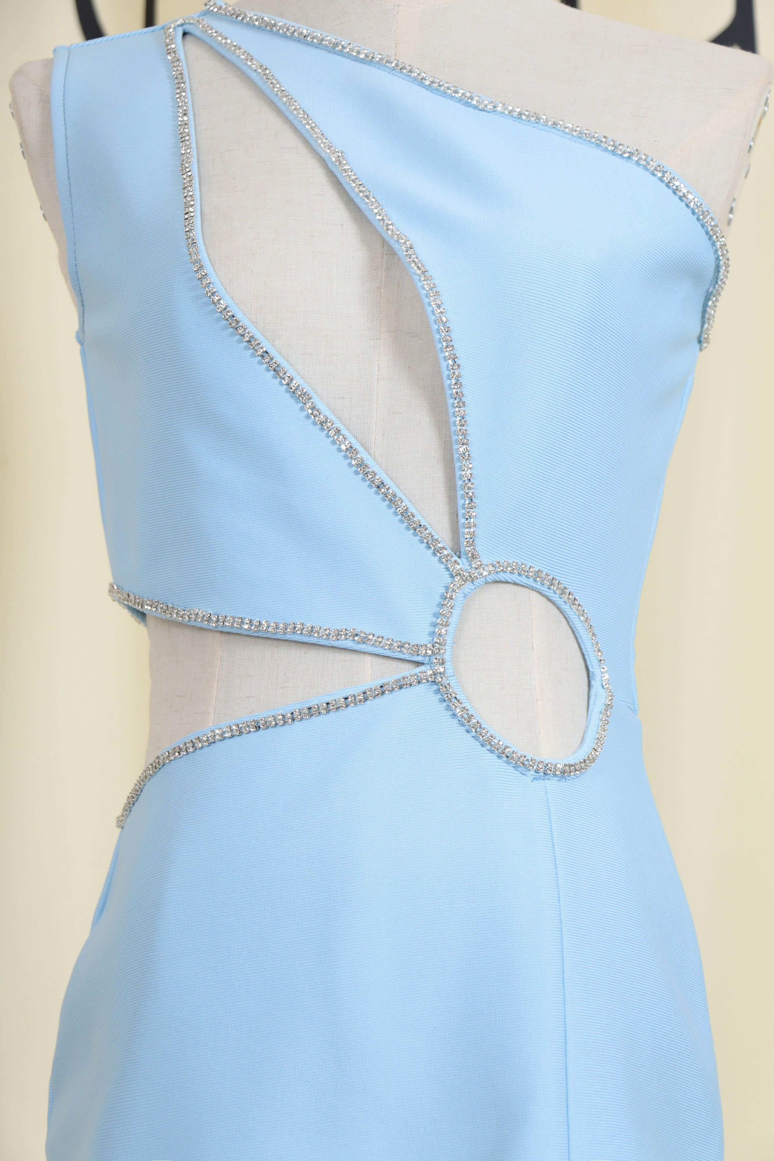 AZURE One Shoulder Cutout Midi Bandage Dress