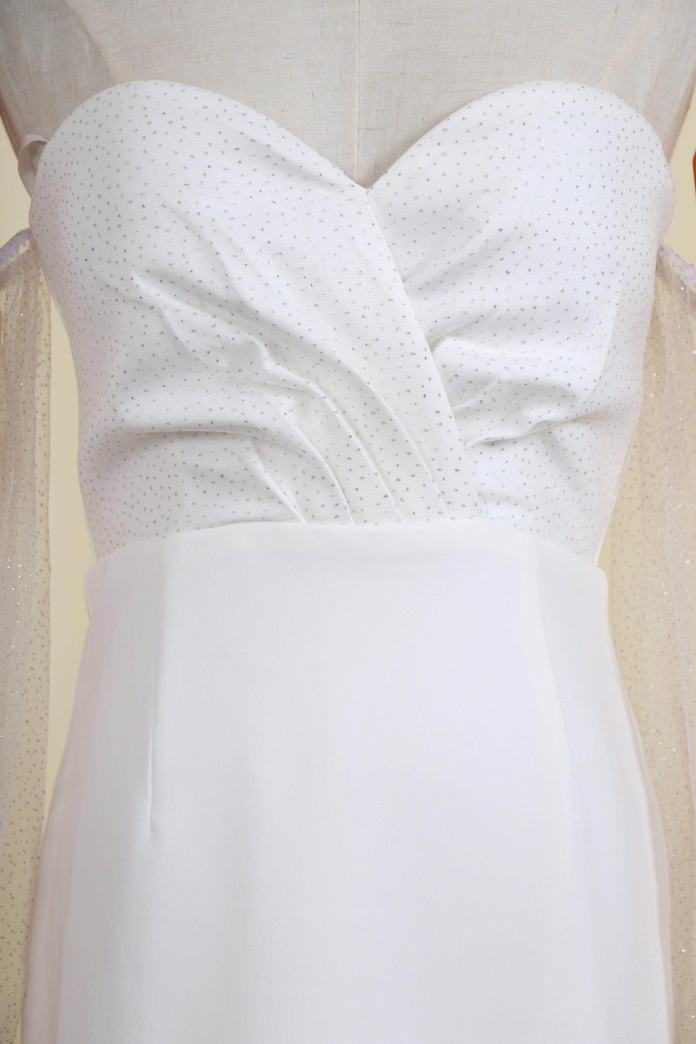 White Off Shoulder Midi Bandage Dress