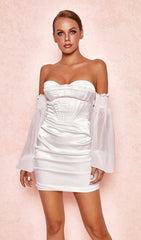 Ivory Draped Corset Dress