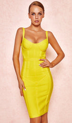 Lemon Bandage Midi Dress