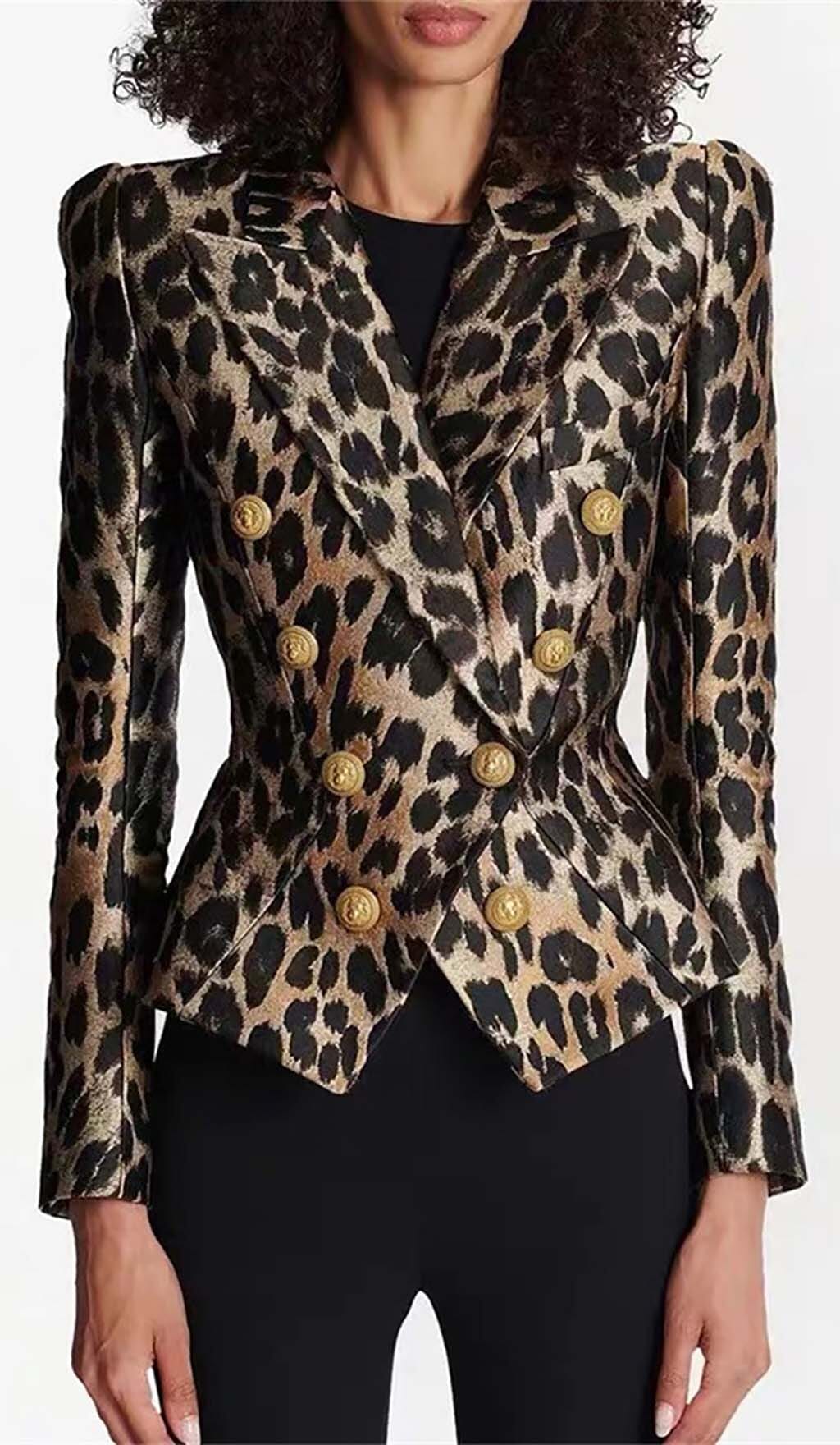 Leopard Breast Jacquard Jacket