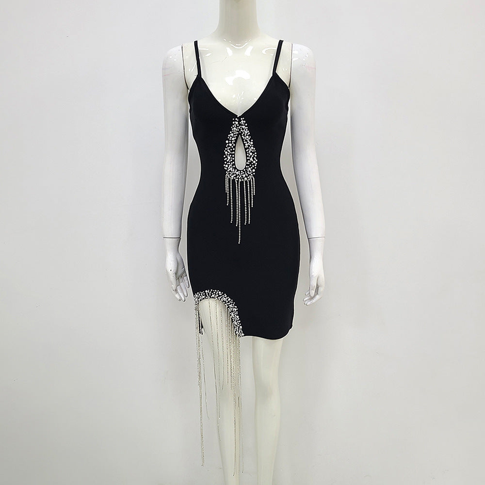 Crystal Fringe Bandage Dress
