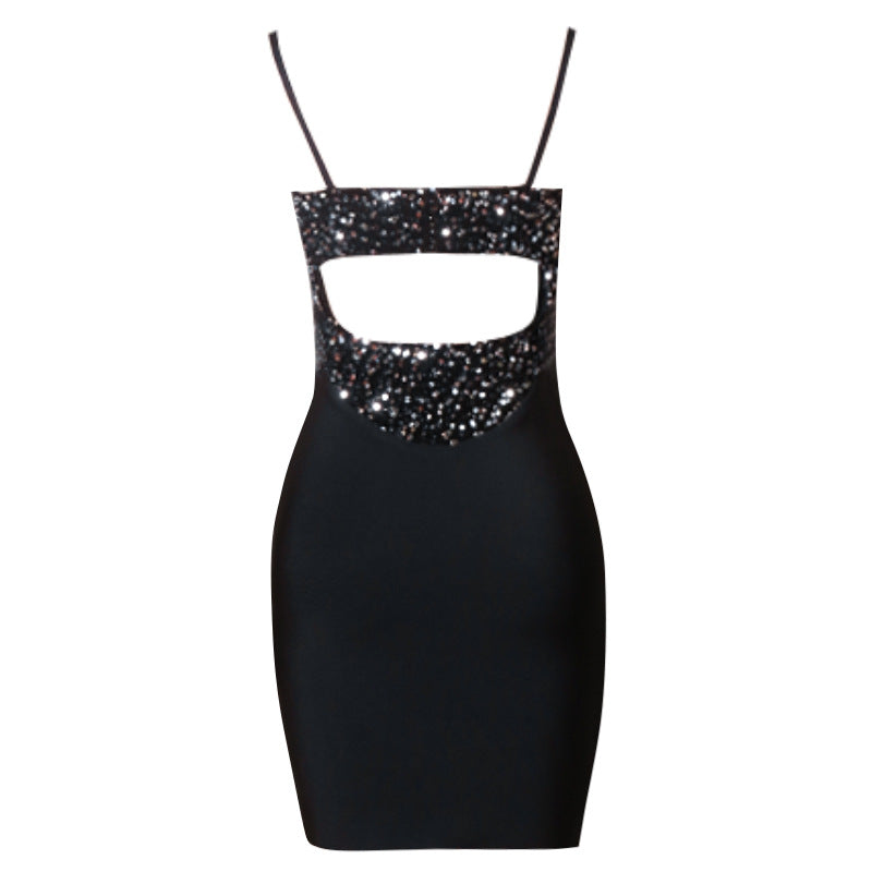 Cecilie Sequin Mini Bandage Dress