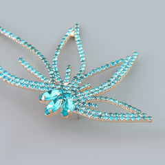 Crystal Flower Earrings In Blue