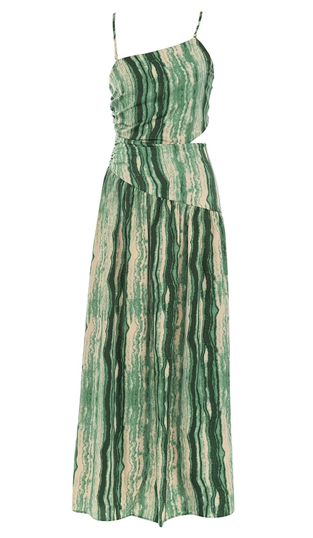 One Shoulder Cut Out Waist Dress In ALLOVER