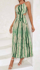 One Shoulder Cut Out Waist Dress In ALLOVER