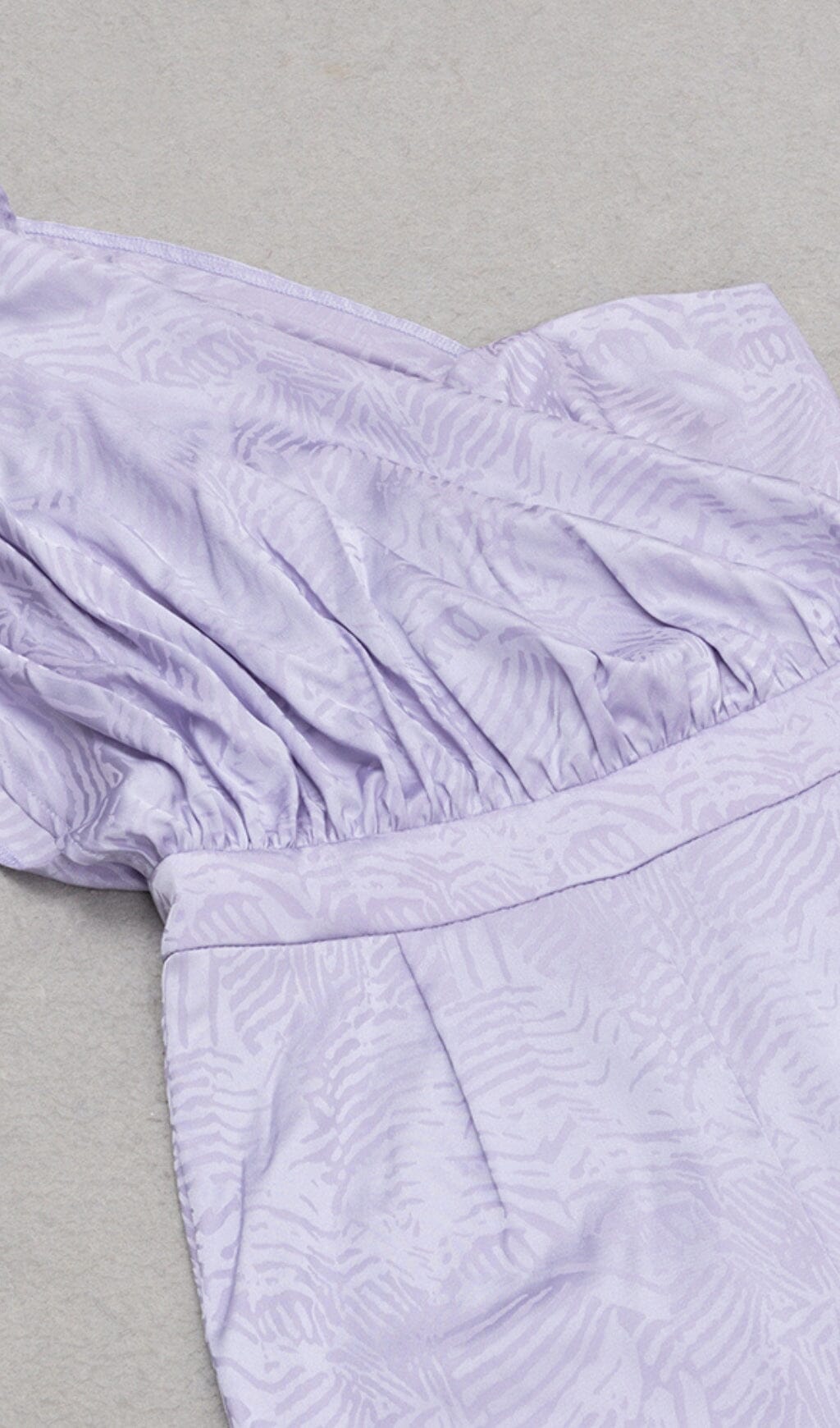 One Shoulder Satin Jumpsuit In Lavender