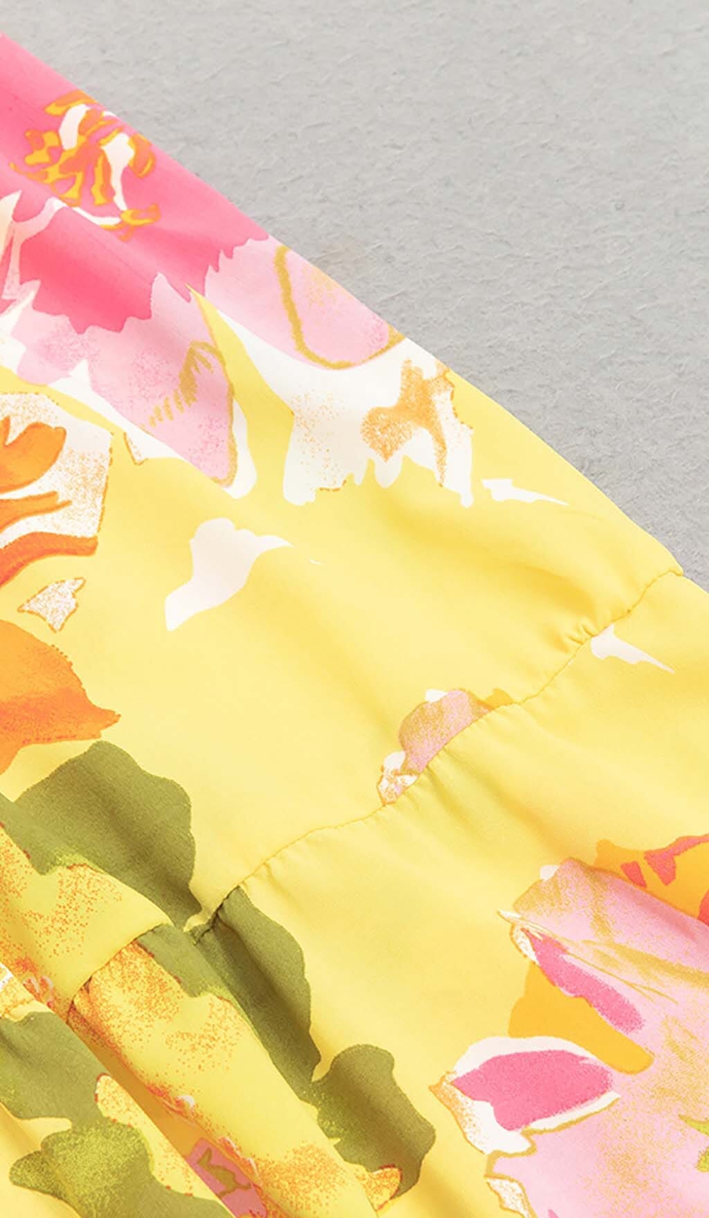 Plus Size Floral Print Midi Dress In Multicolor