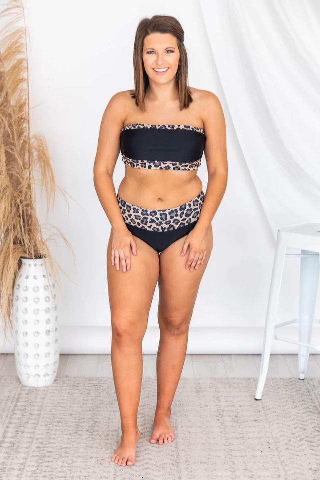 Seaside Sand Dunes Leopard Print Bikini Set