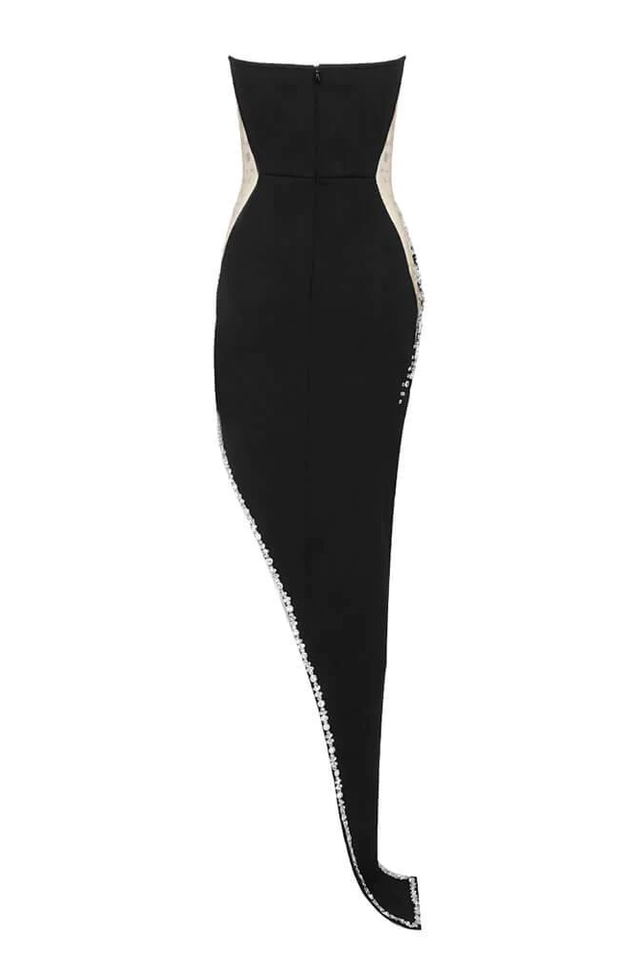 Porsha Diamonate Strapless Maxi Bandage Dress