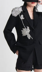 Rhinestone Detail Jacket In Black