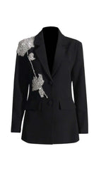 Rhinestone Detail Jacket In Black