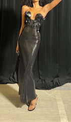 Sequin Appliqued Maxi Dress In Black