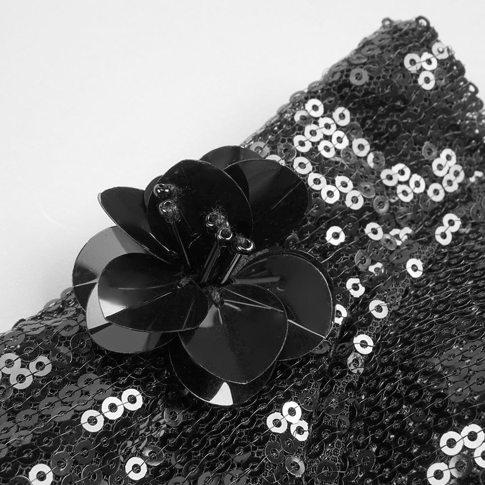 Sequin Appliqued Maxi Dress In Black