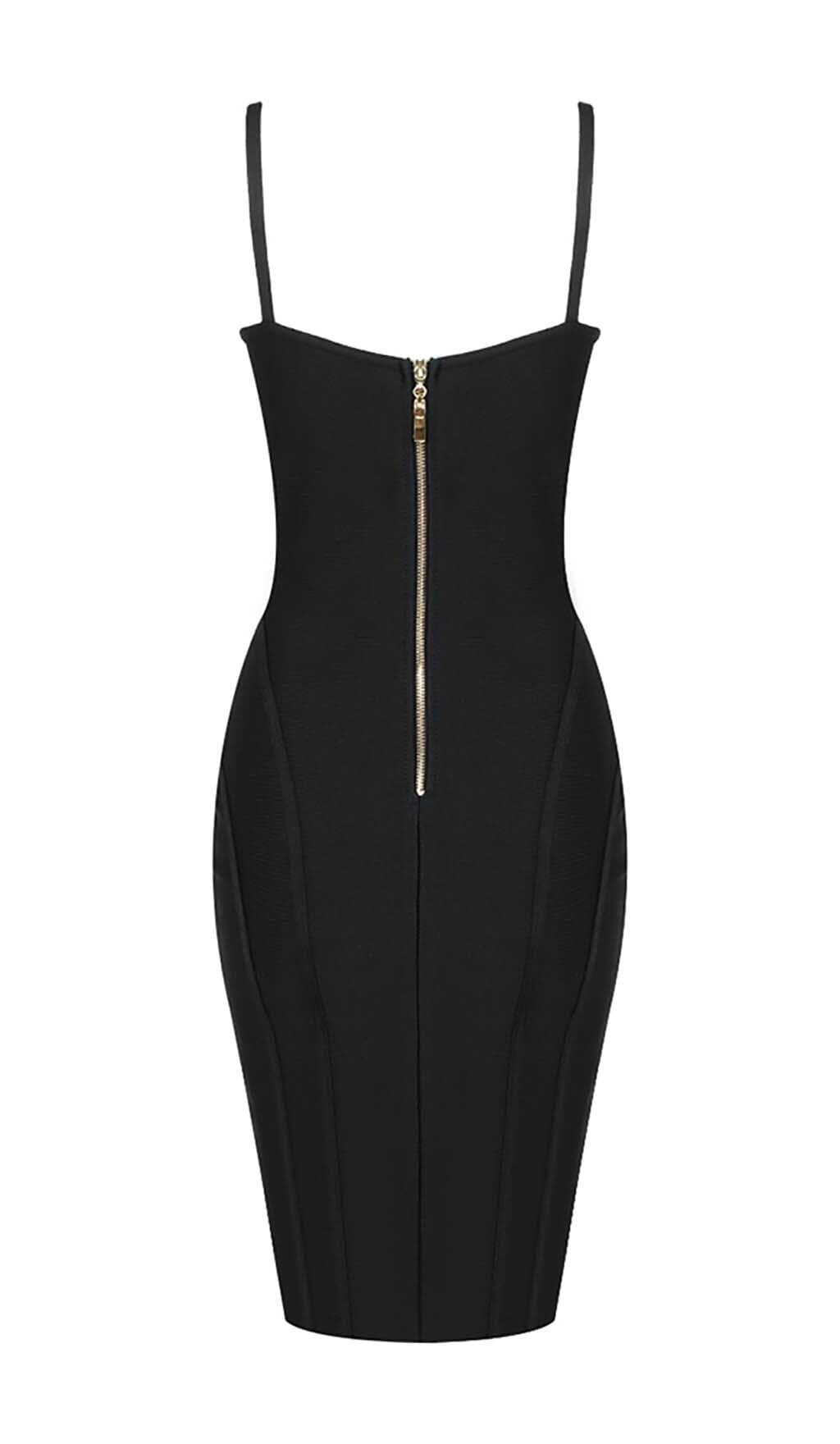 Strappy Bandage Midi Dress In Black