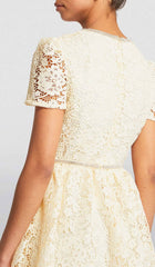 Lace Bow Mini Dress In White