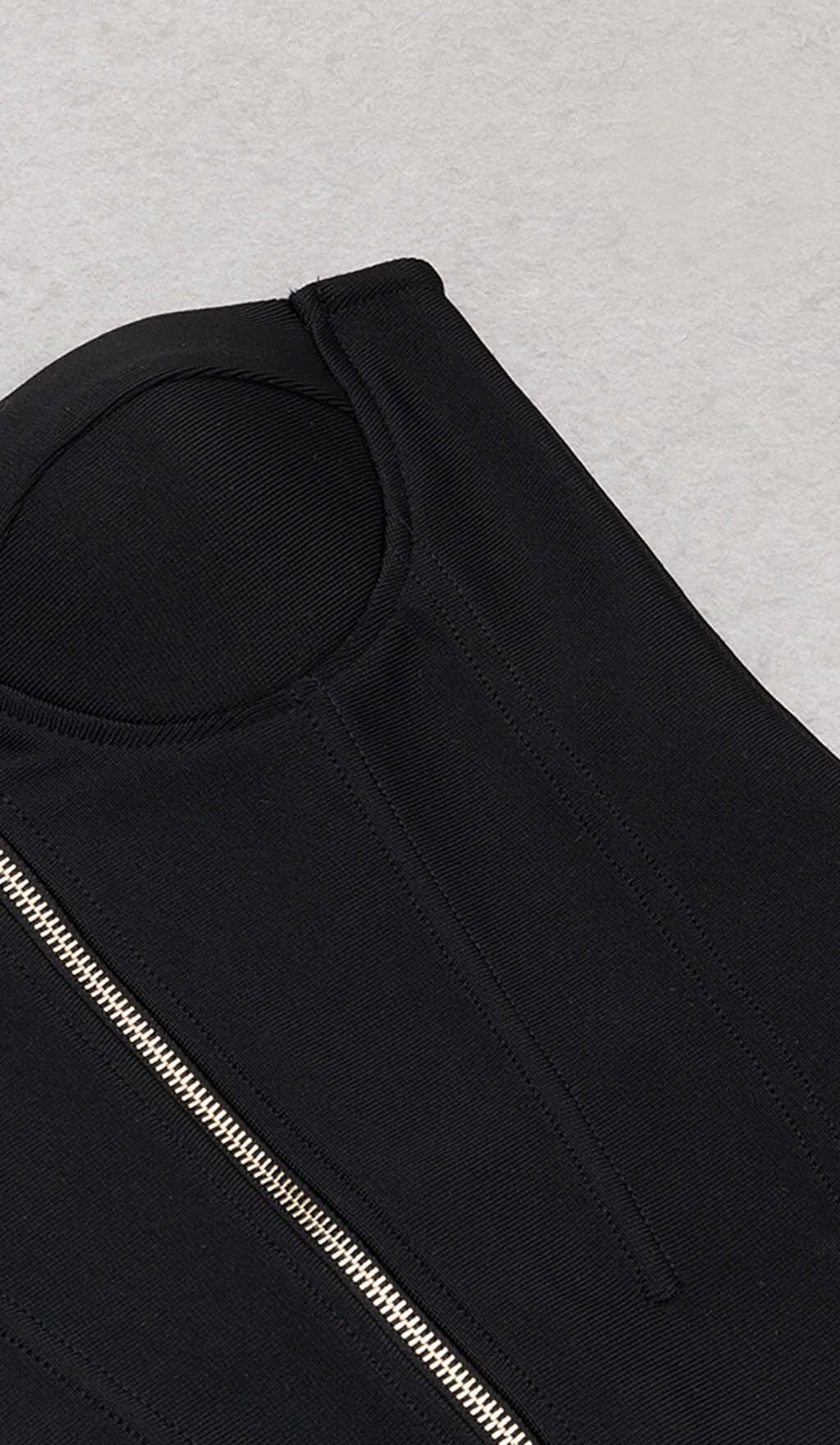 Tassel Halter Bandage Midi Dress In Black