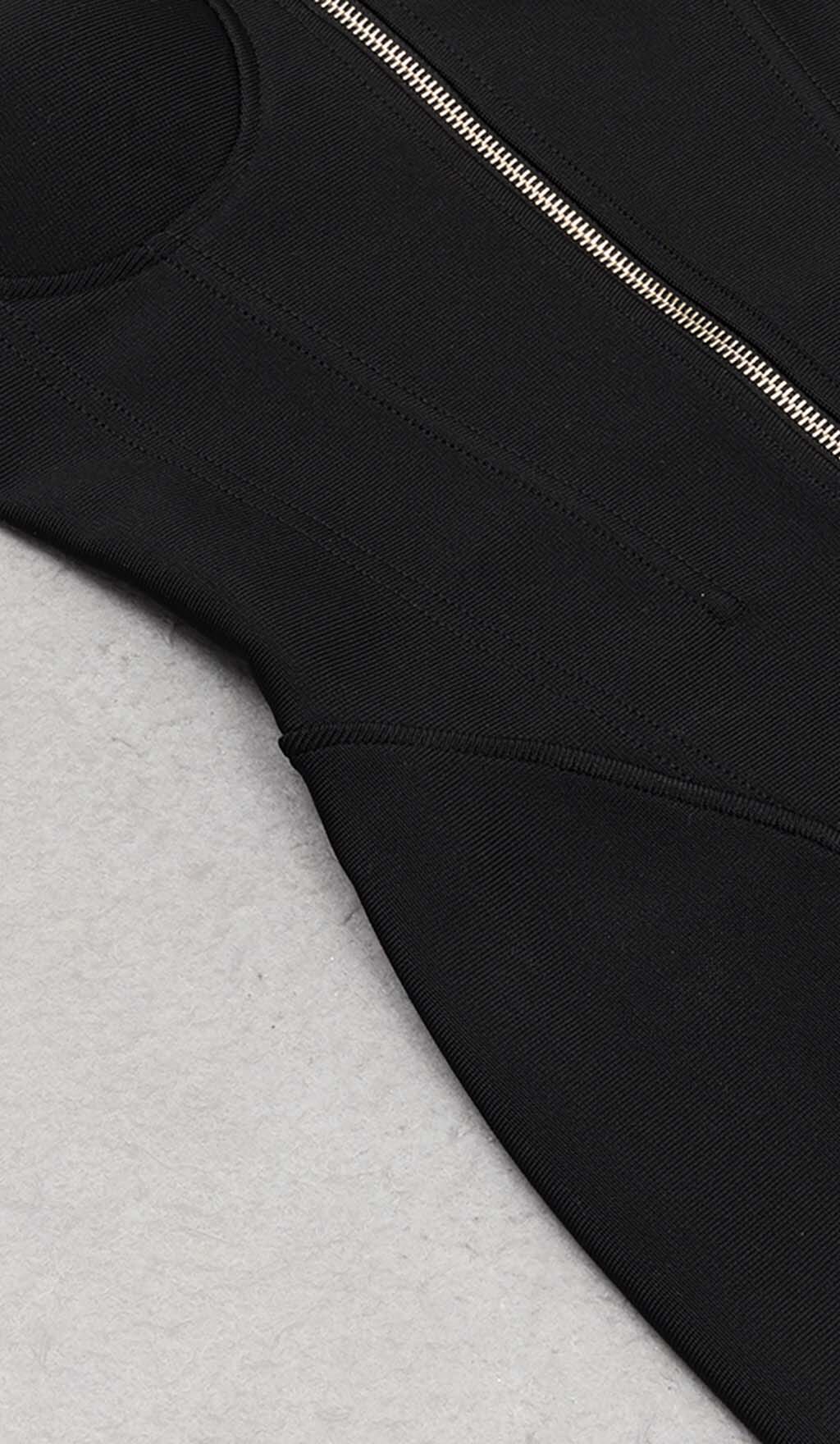Tassel Halter Bandage Midi Dress In Black