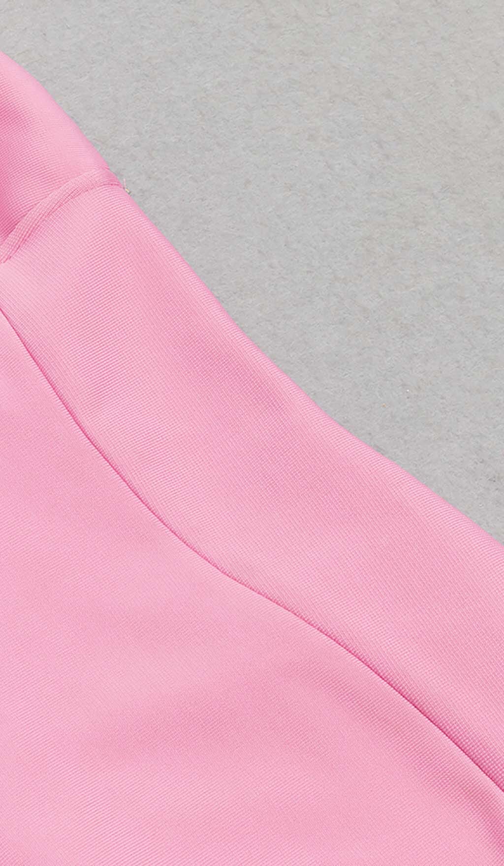 V-Neck Crystal Strap Mini Dress In Pink