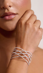 Silver Diamante LAYERed Cuff Bracelet