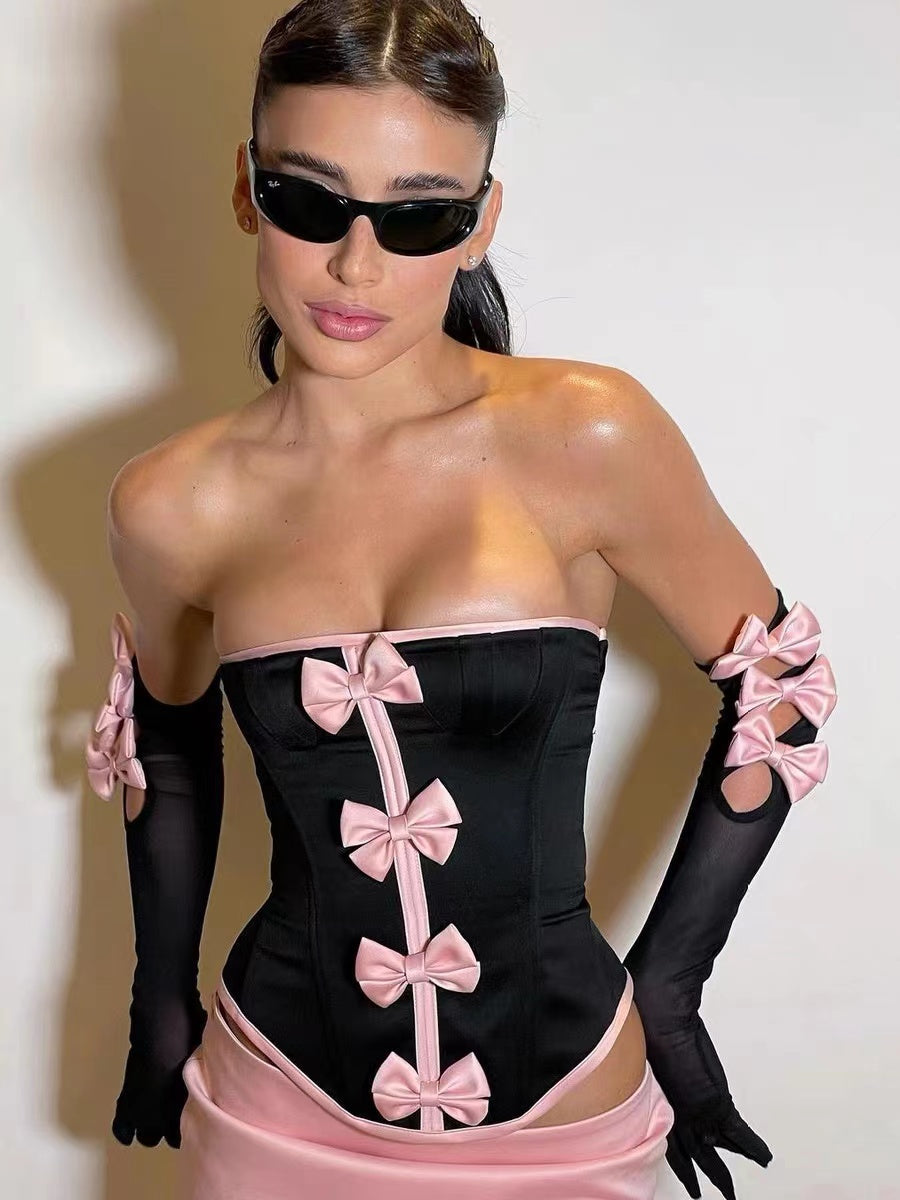 Corset BowKnot Two Piece Set