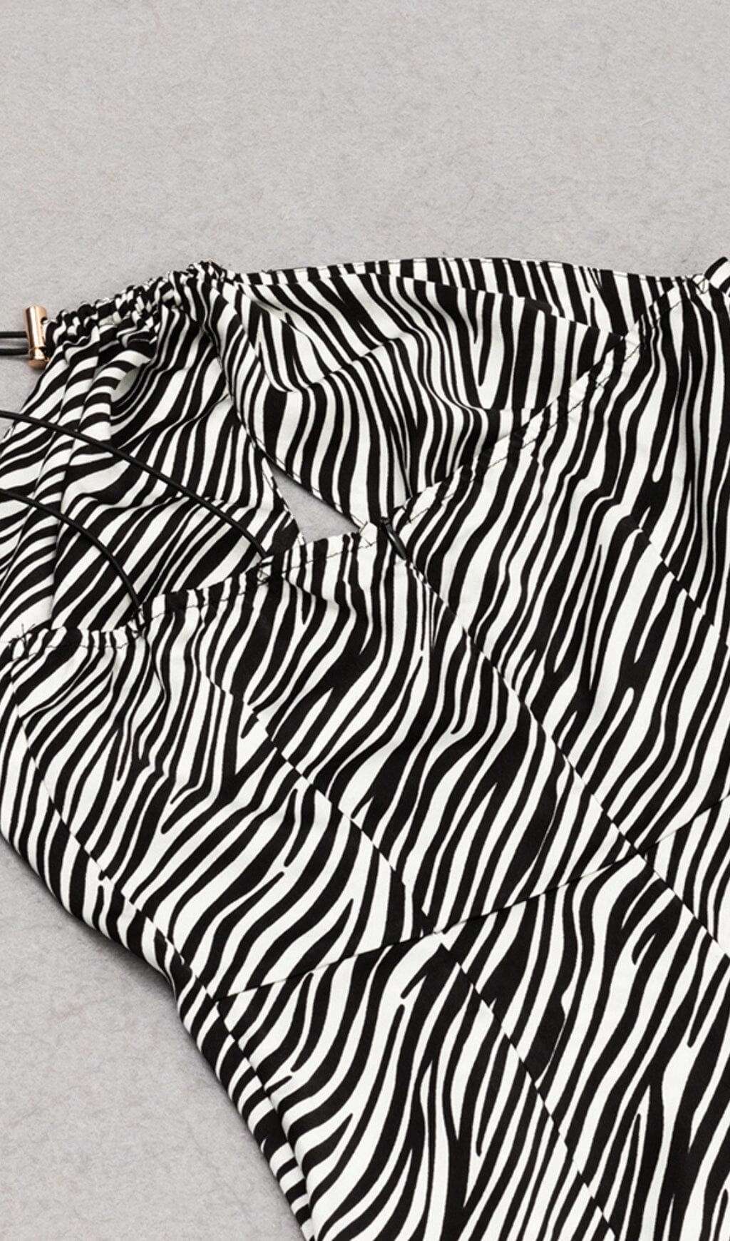 Zebra Linen Feel Halter Midi Dress