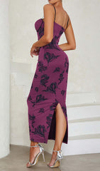 Floral Strappy Corset Midi Dress