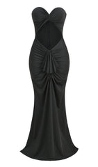 Bandeau DraPE Maxi Dress In Black