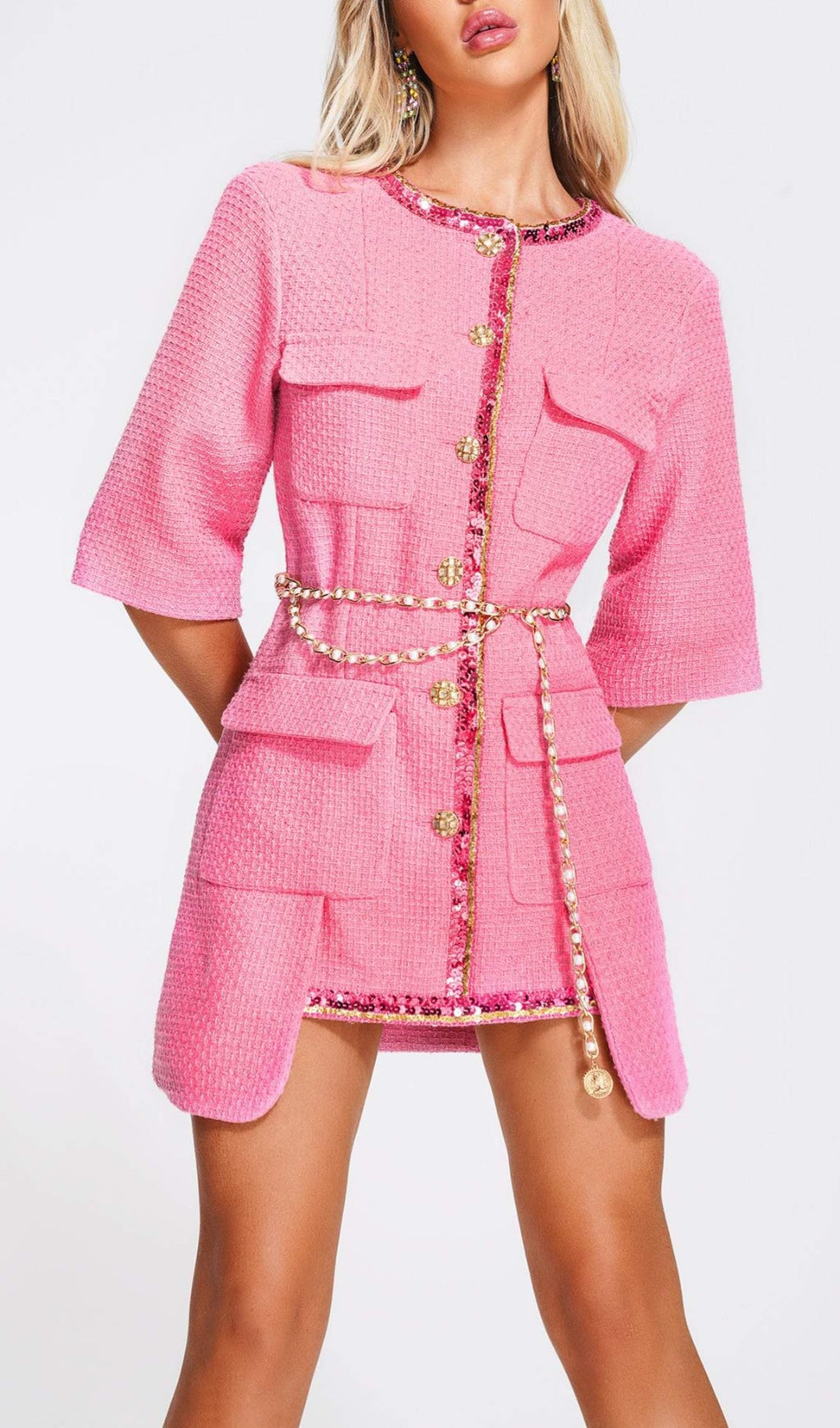 Pink WEAVE COAT