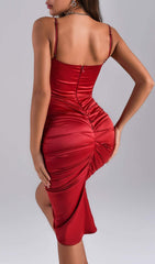 Caitlin Satin Midi Dress